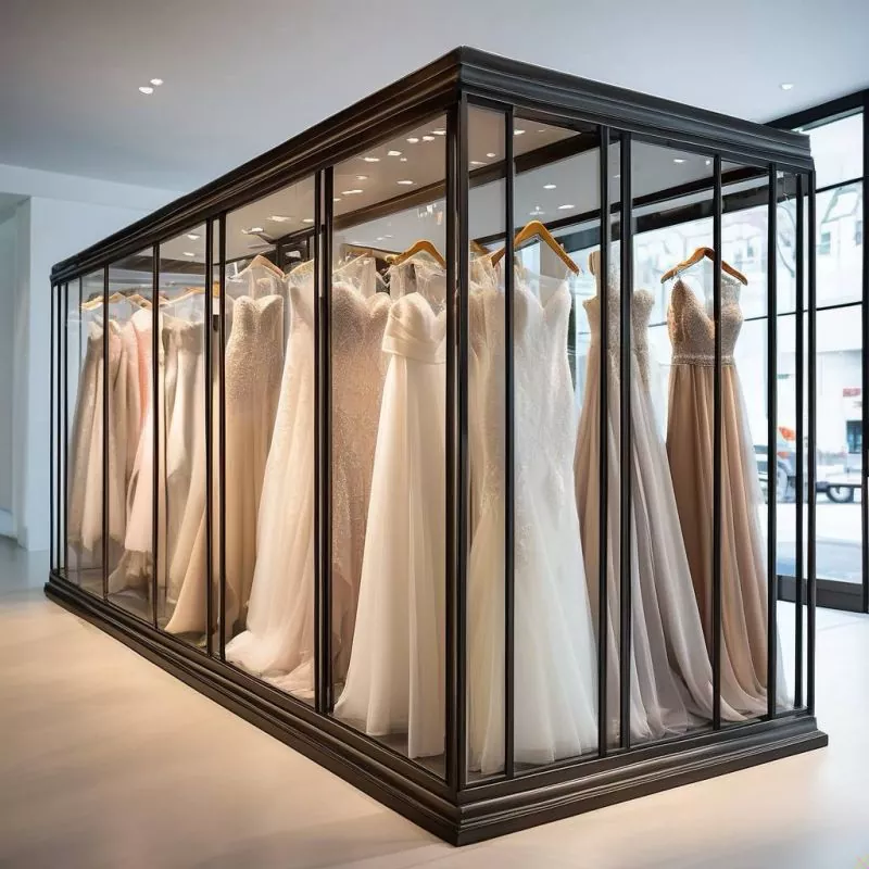 Estante de exhibición de vestido de novia de hierro